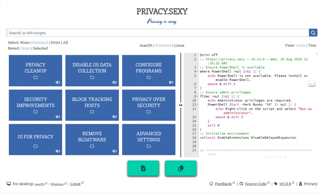  Screenshot of Privacy.Sexy 