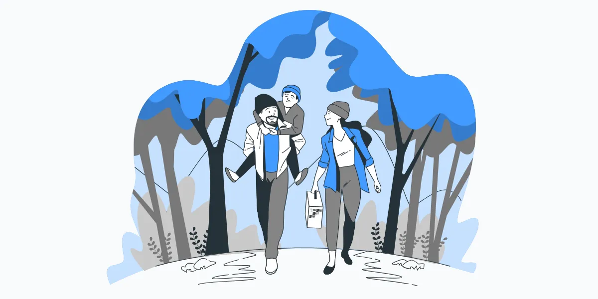 family walking outdoors