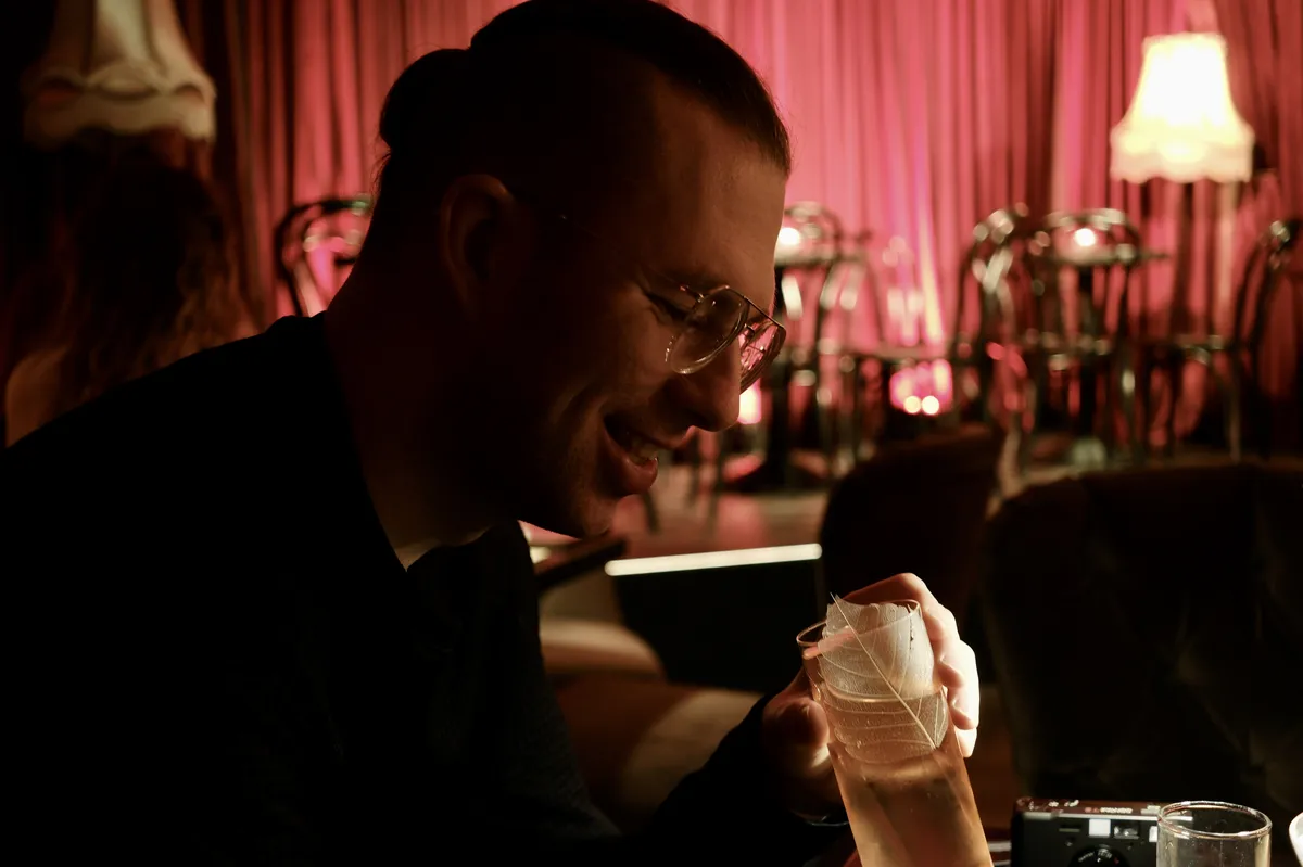 James at the speakeasy bar