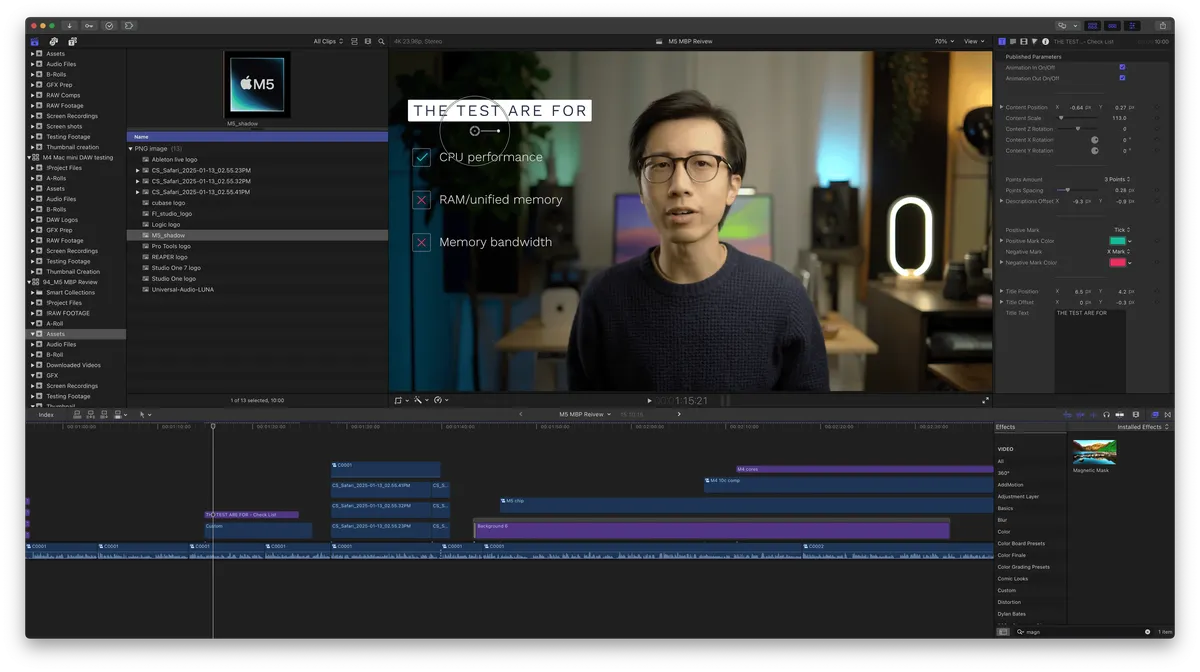 James’ Final Cut Pro project