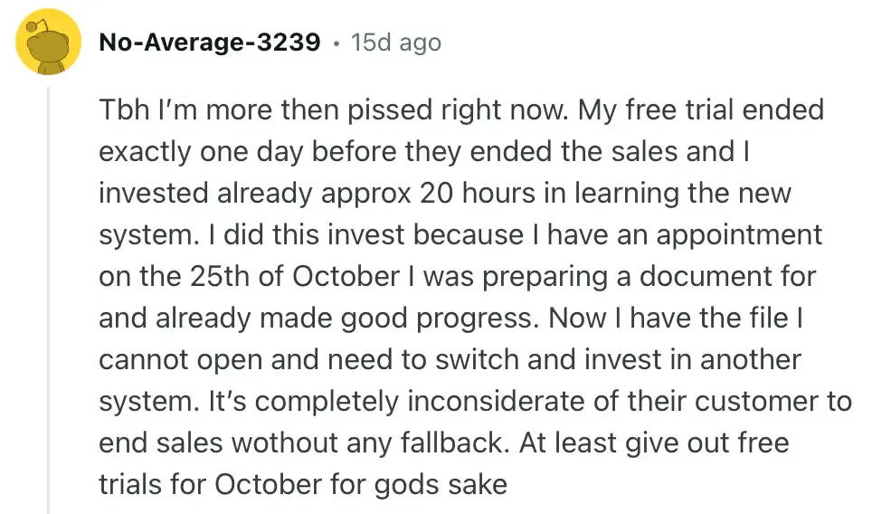 Screenshot of Reddit comment thread