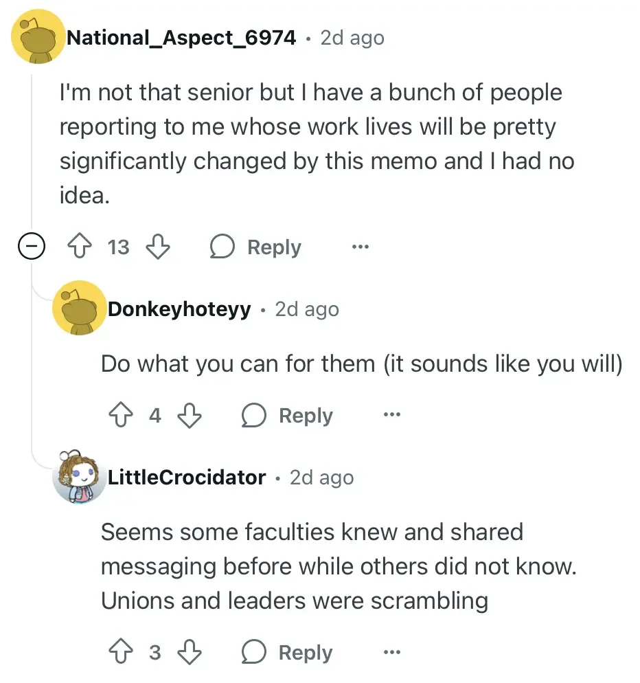 Screenshot of Reddit comment thread