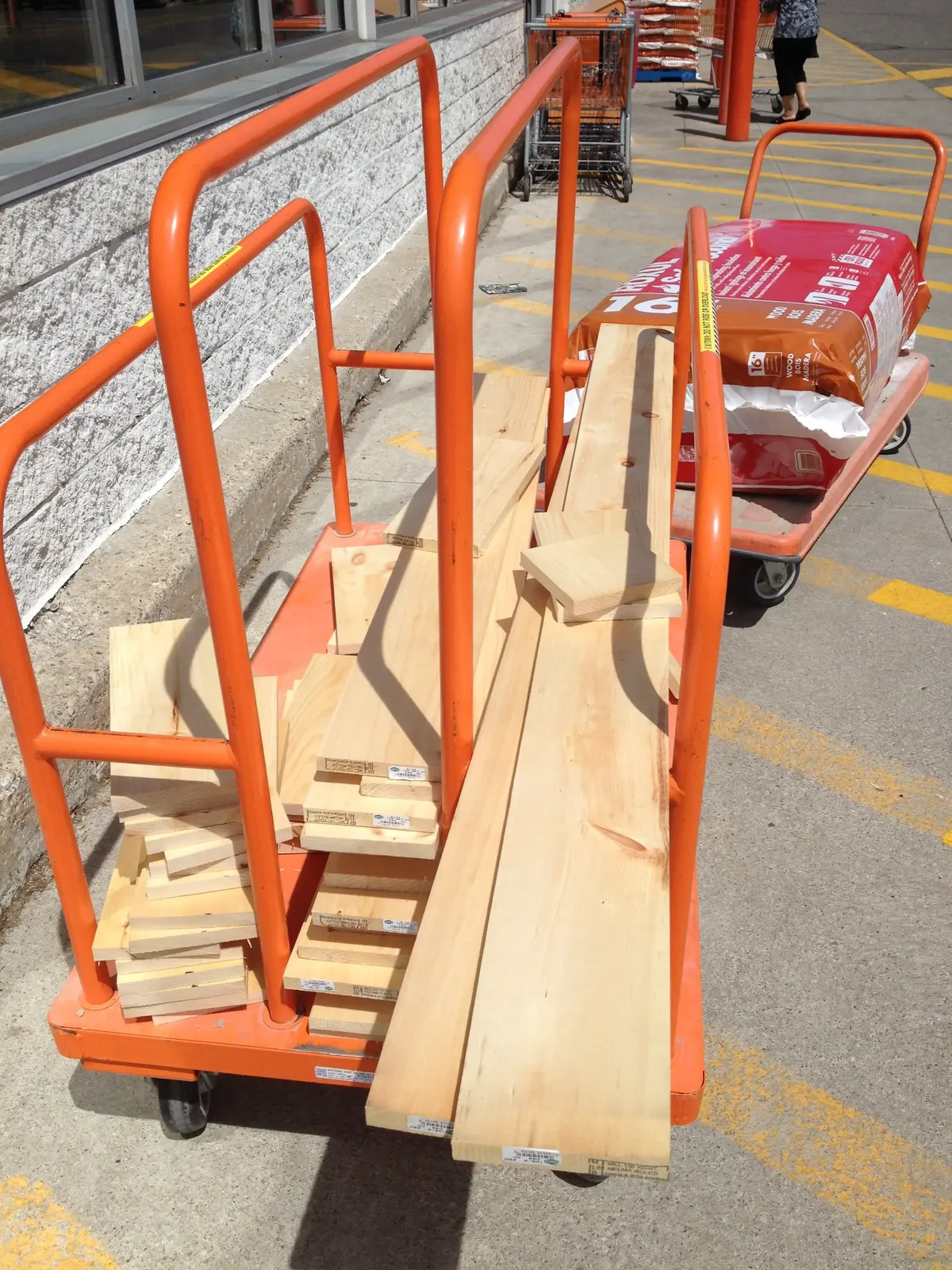 Wood panels in a cart to DIY acoustic panels