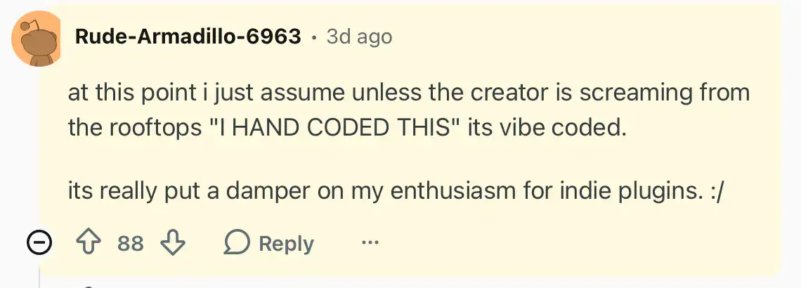 Screenshot of Reddit comment thread