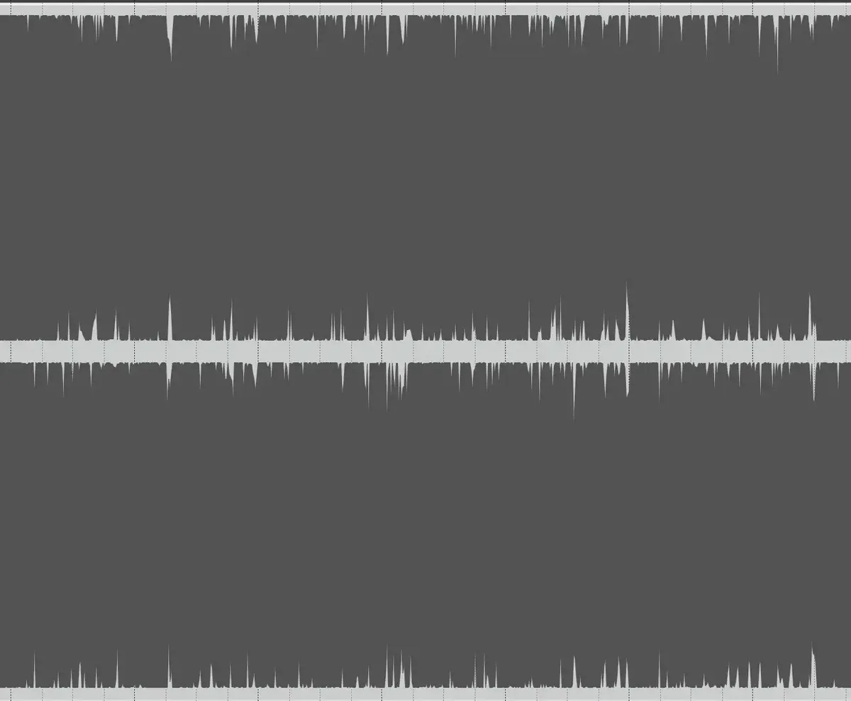 Audio waveform showing a lack of dynamics