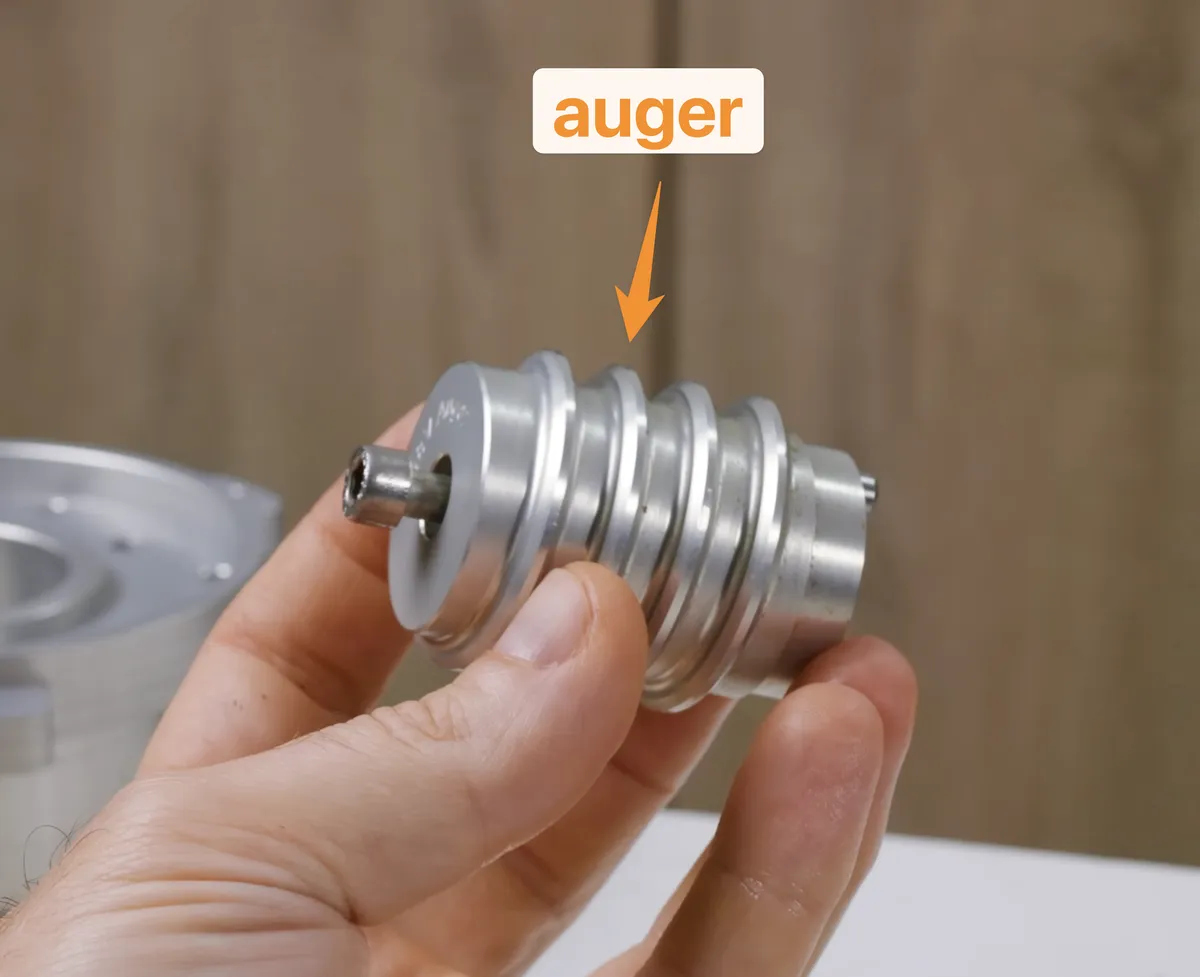 Auger on a coffee grinder