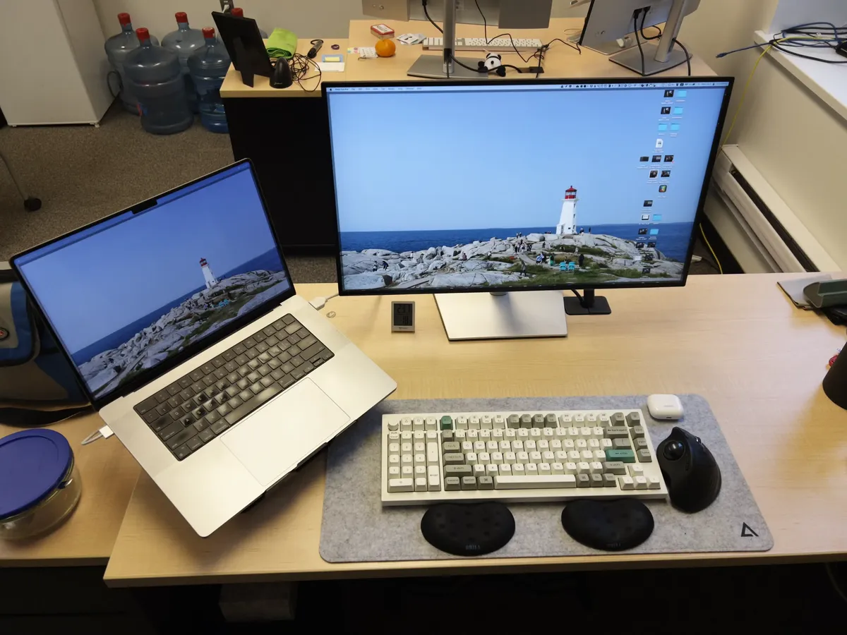 My desk setup in the office