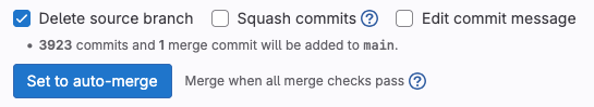 the squash commits option in the merge request (hi, gitlab!) is unchecked