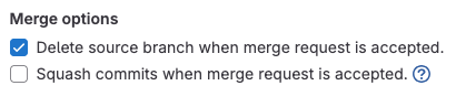 repository setting for squash commits by default