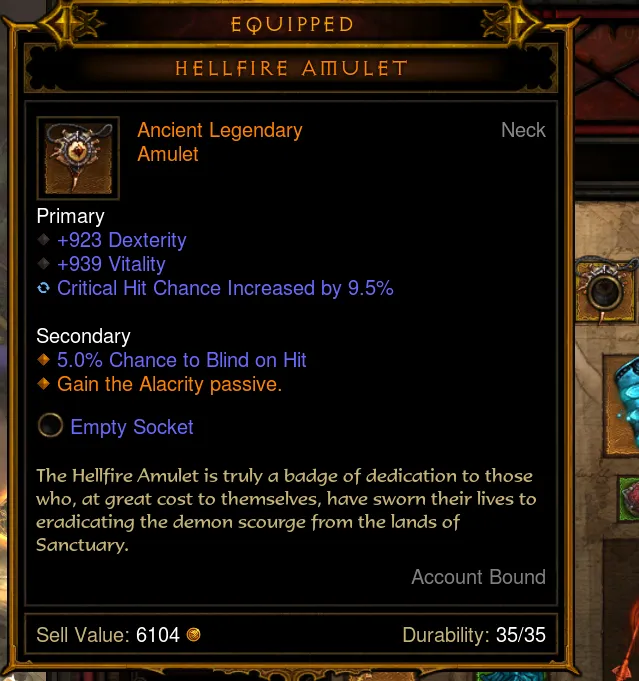 hellfire amulet