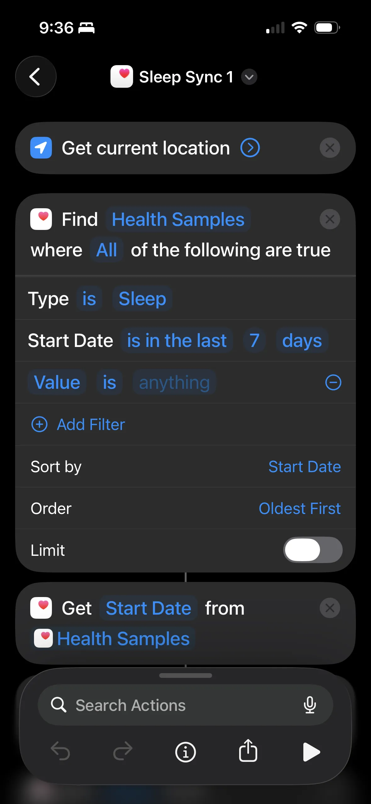 Query health samples