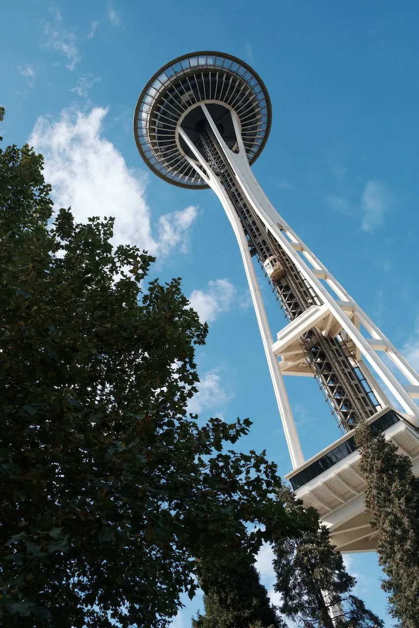 The Seattle Space Needle from below