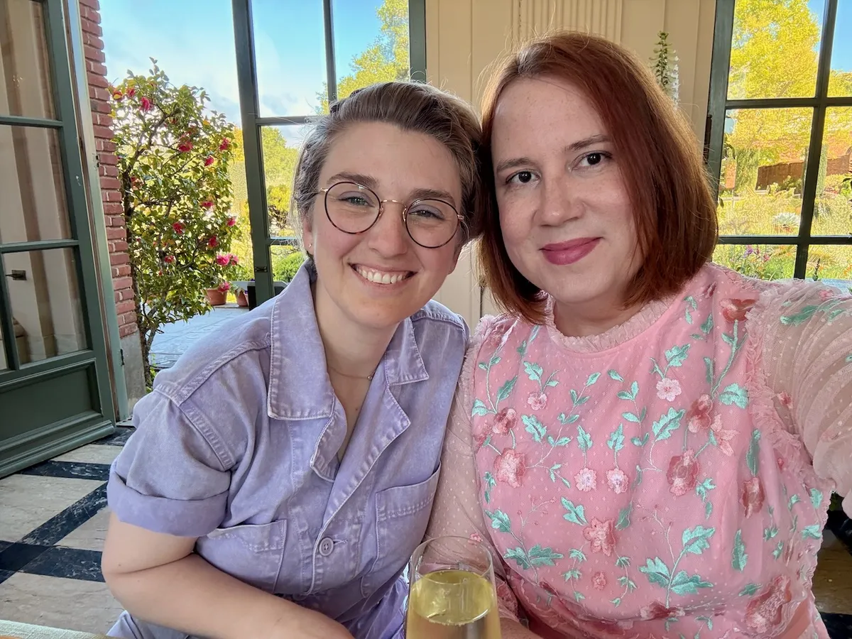 Two women taking a selfie