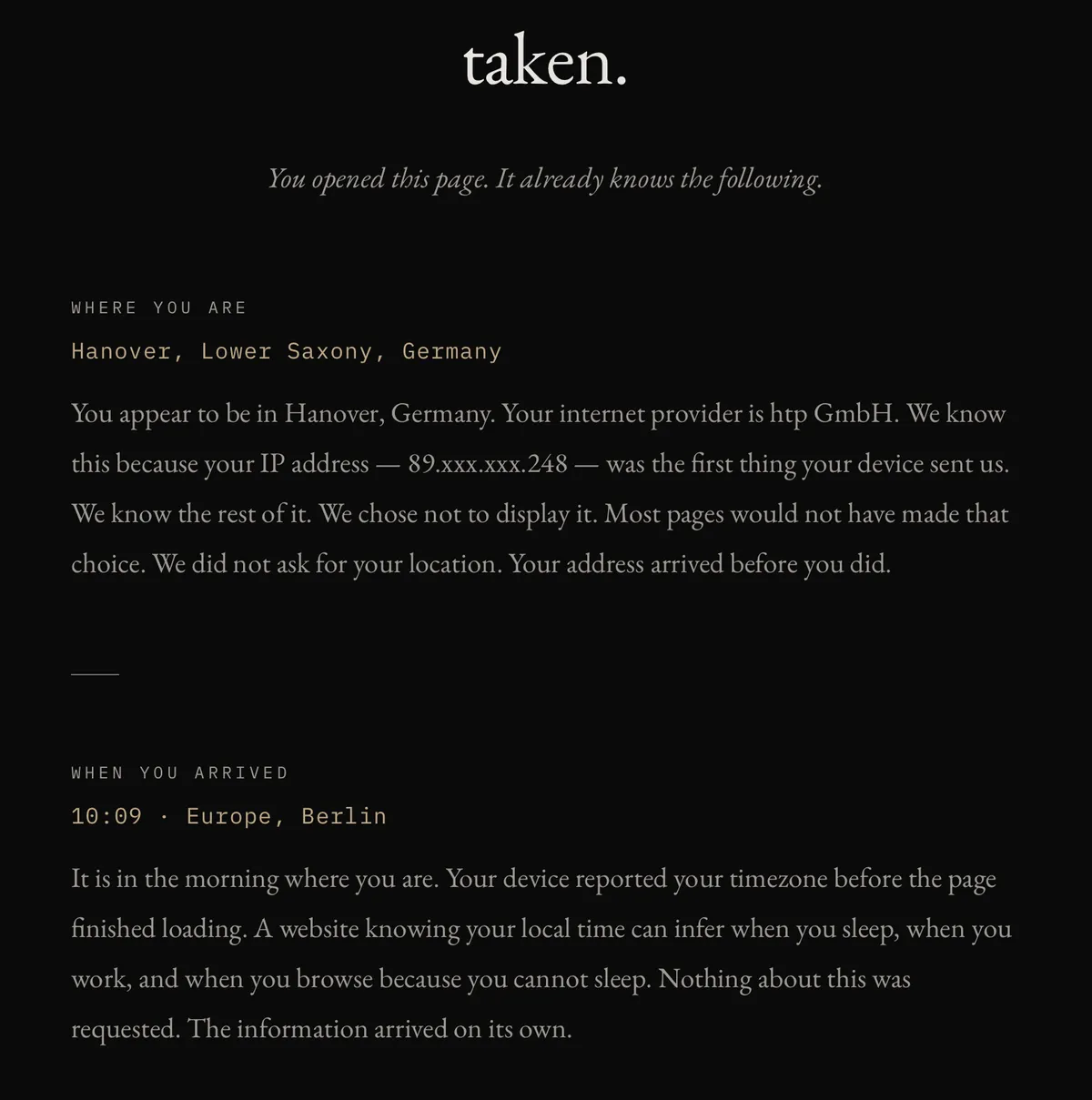 taken