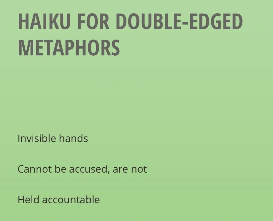 Haiku For Double-Edged Metaphors