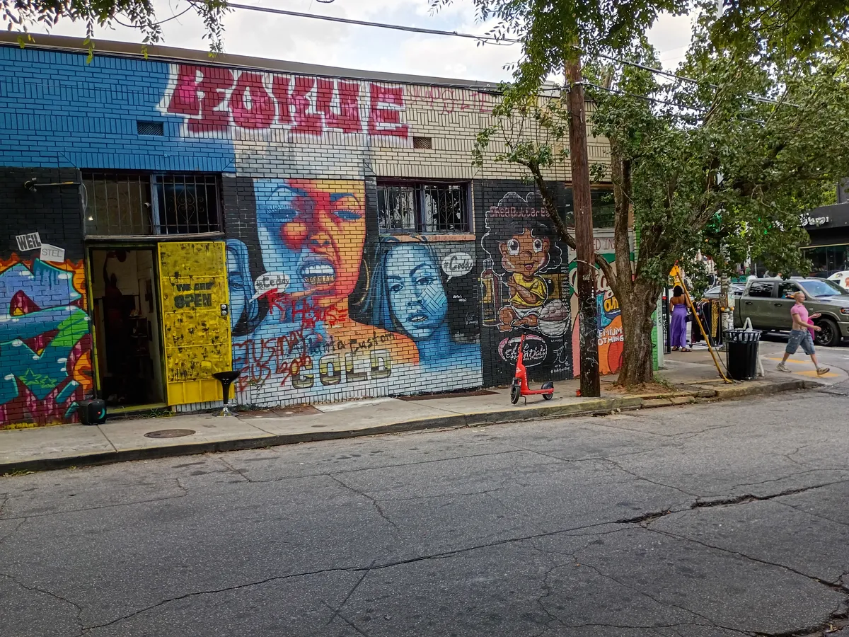 corner street art at little five points