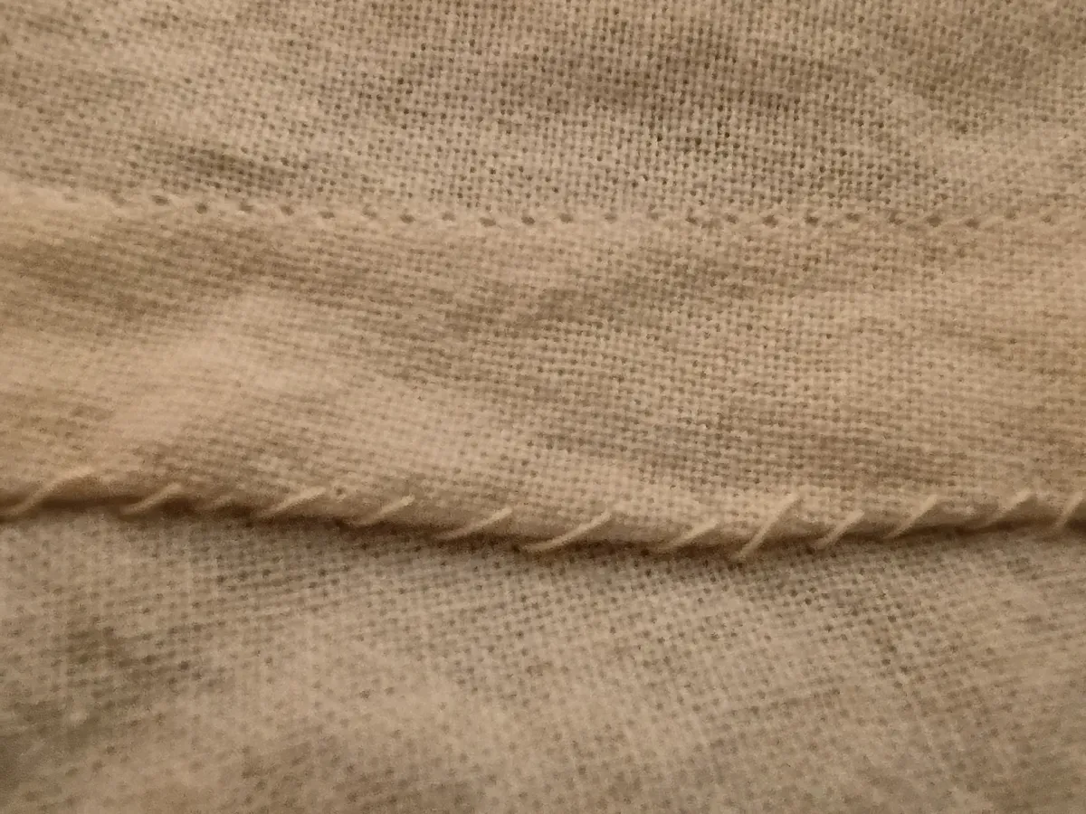 hand-felled seam on undyed cotton