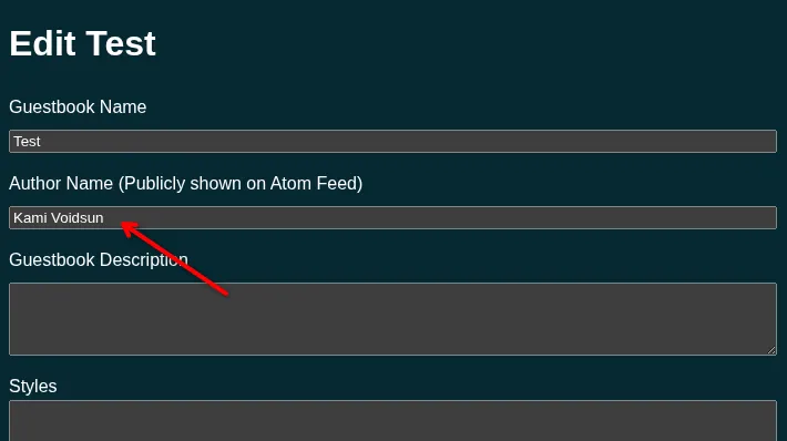 On the edit page, you can edit the