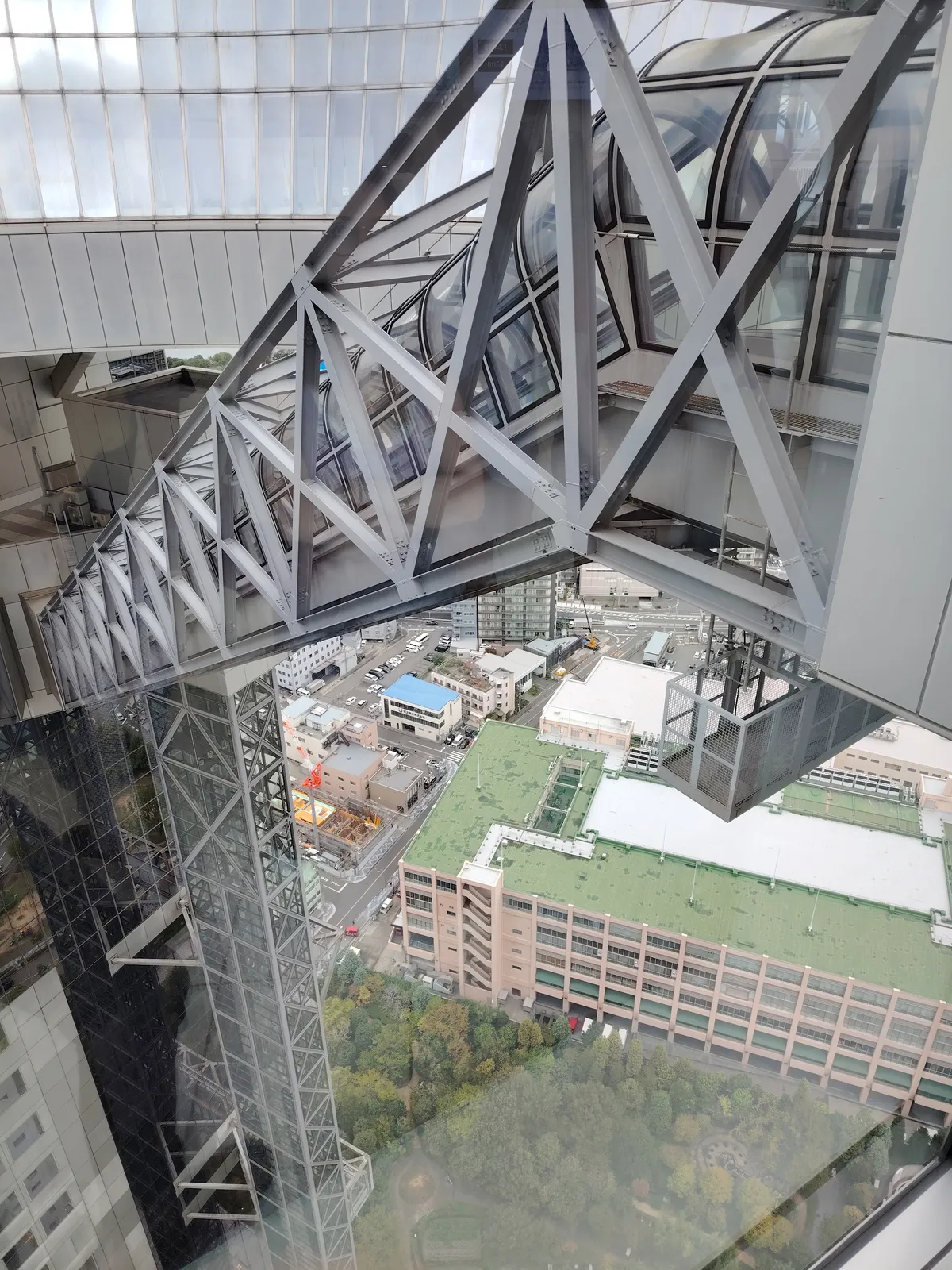 the glass elevator i used to get up the tower