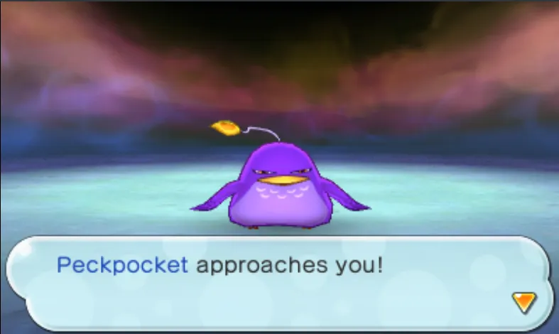We befriend peckpocket, a big purple bird.