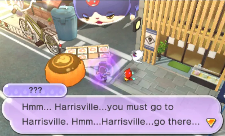 The cat hypnotizes us, making us want to go to Harrisville.