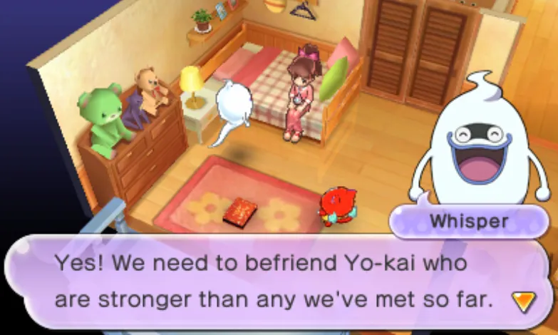 Whisper tells us we need to befriend more yokai to get stronger.