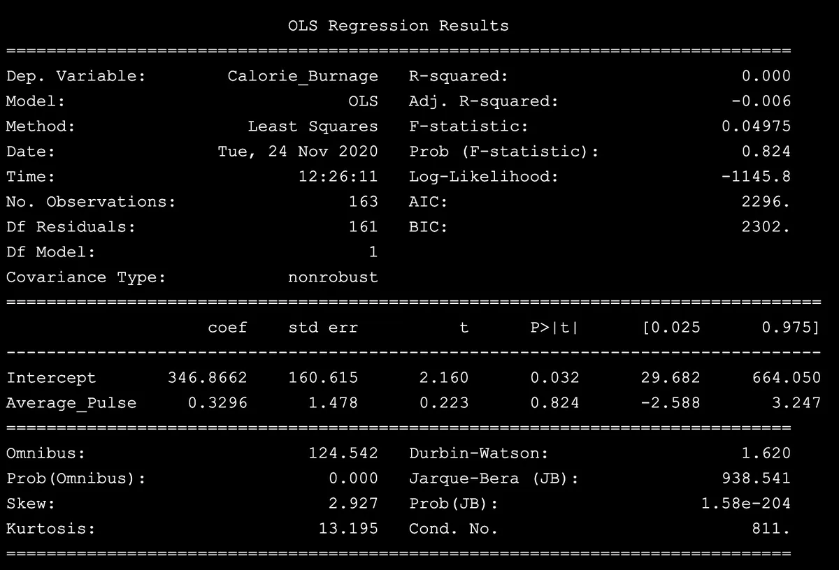 A large collection of data organised in a Regression Table.