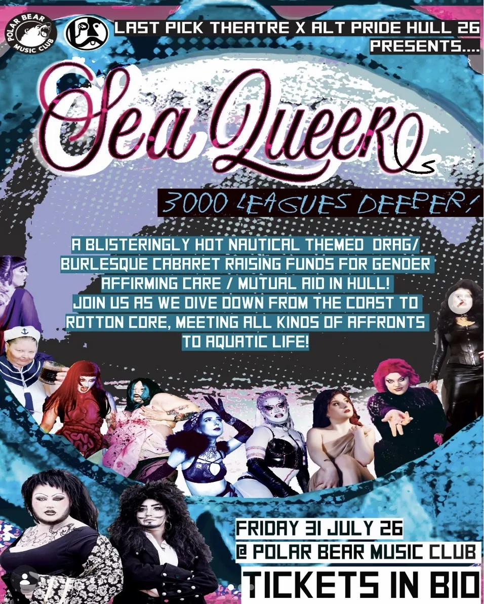 Poster for the Sea Queers night at the Polar Bear Lounge in Hull