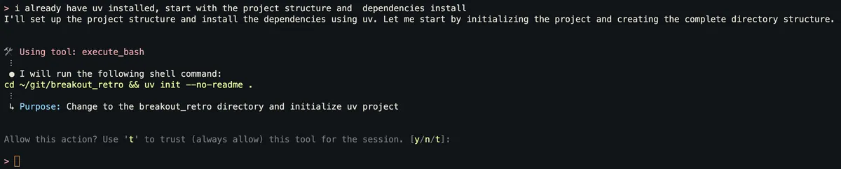 Q Chat Example Tool Call Structure