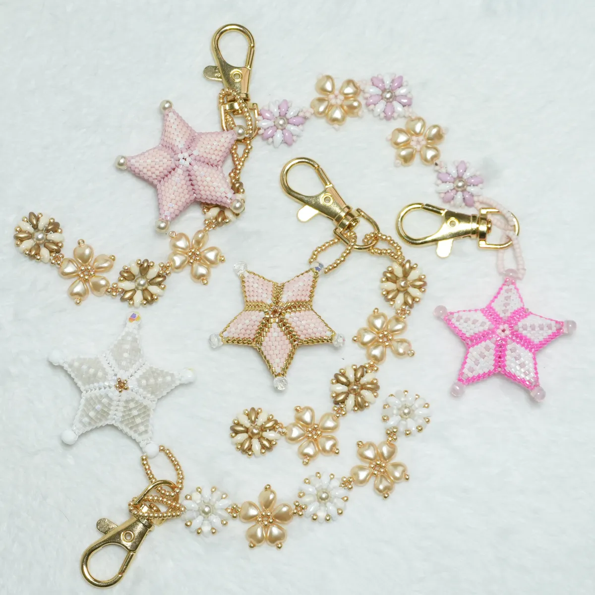 beaded star bag charms