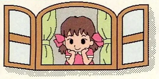 girl looking out window