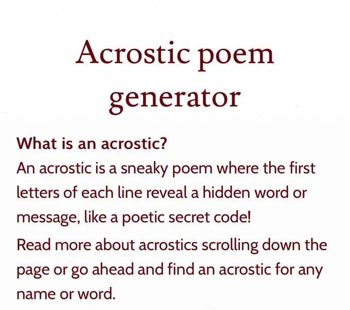 Acrostic