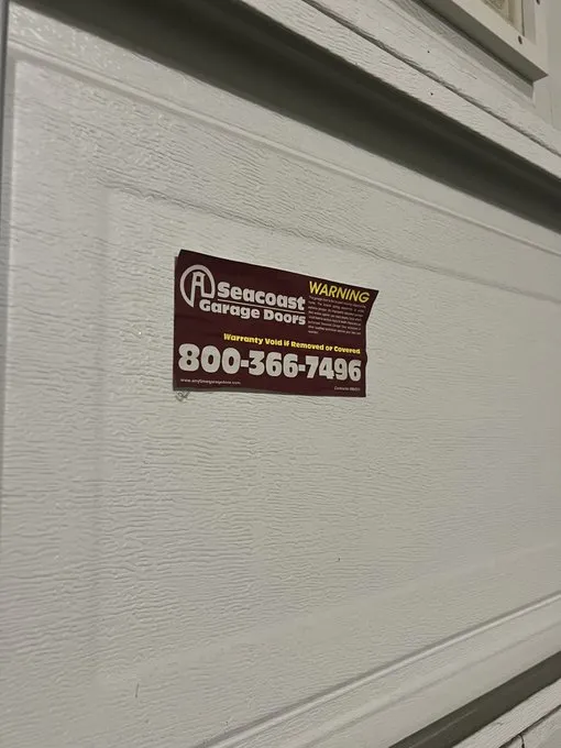 Garage door sticker