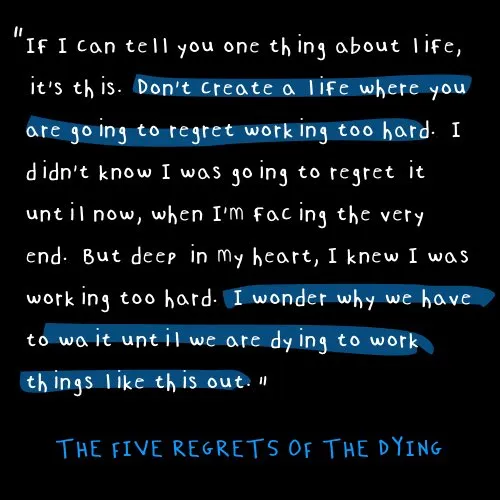 the five regrets of dying