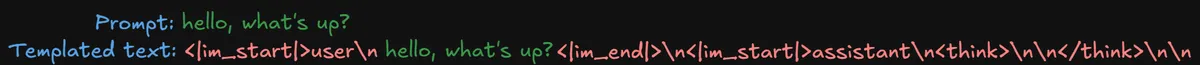 Templated text example