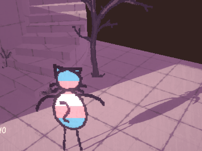 GIF showing the custom lighting as a sprite rotates