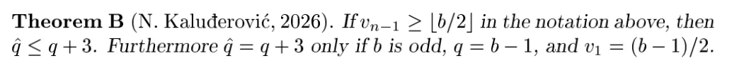 Theorem B (N. Kaluđerović, 2026), added to the TAOCP errata