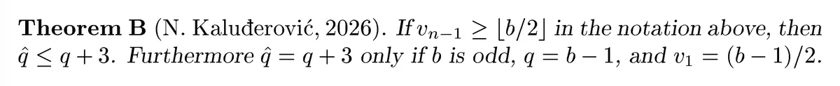 Theorem B (N. Kaluđerović, 2026), added to the TAOCP errata