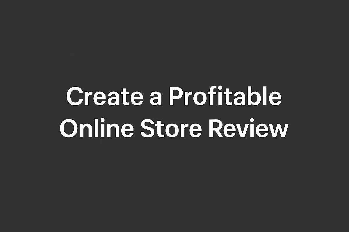 Create a Profitable Online Store review
