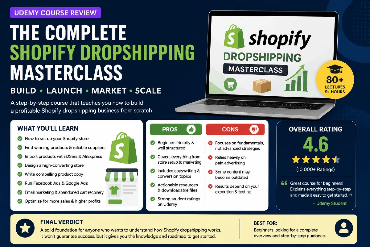 the complete shopify dropshipping masterclass review