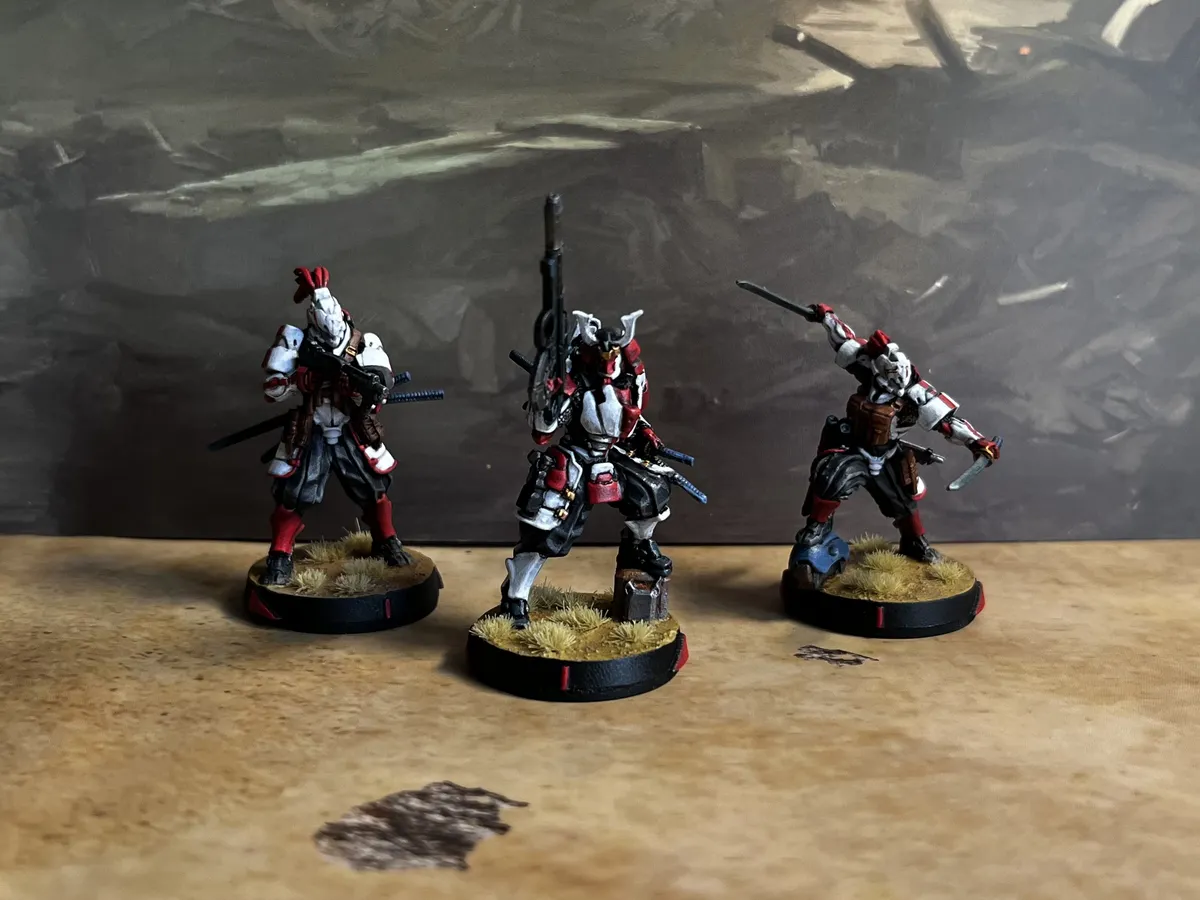 A few of the first minis I painted for my Shindenbutai sectorial army