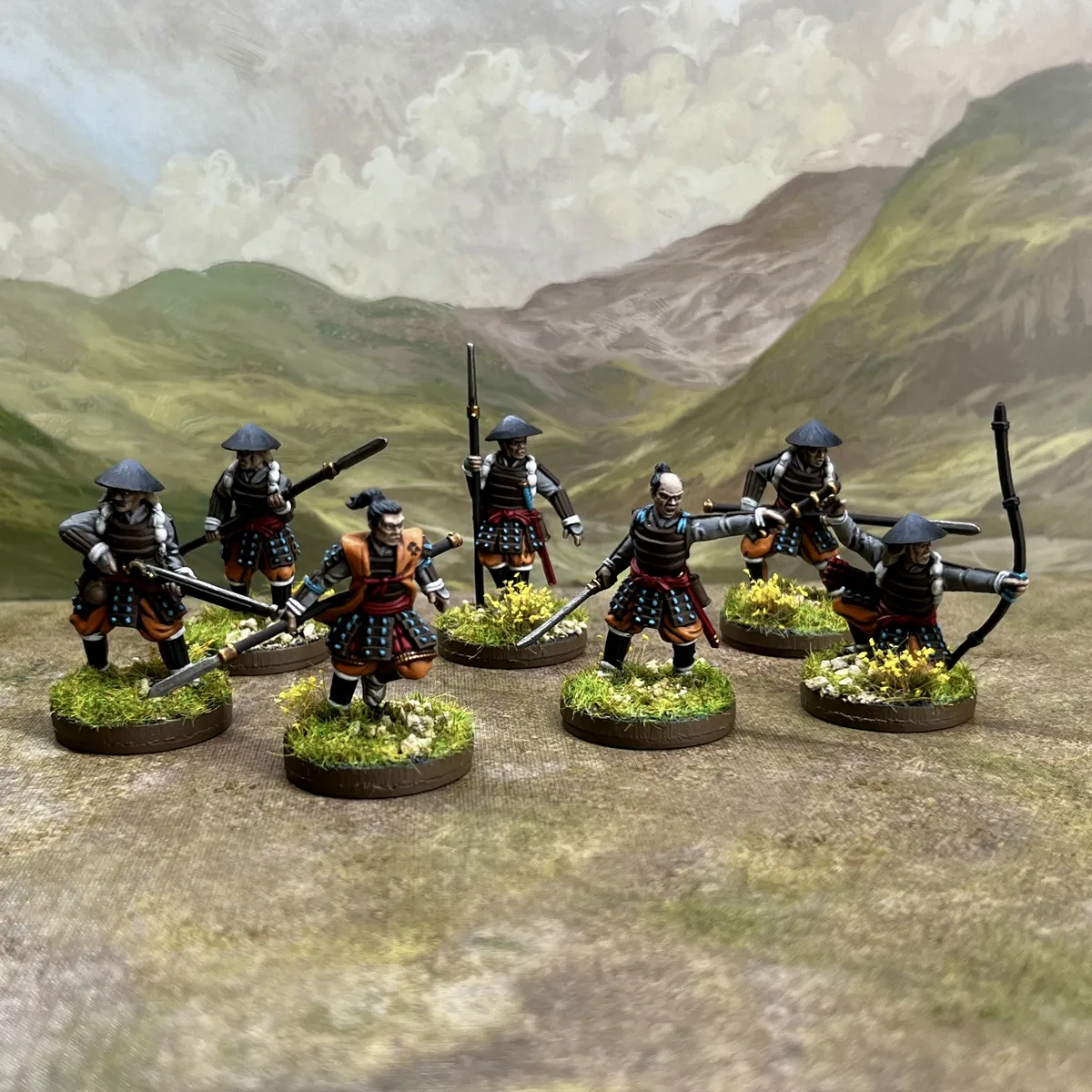 Some lovely Ashigaru/Saumrai models from Grey for Now Games, made for Test of Honour