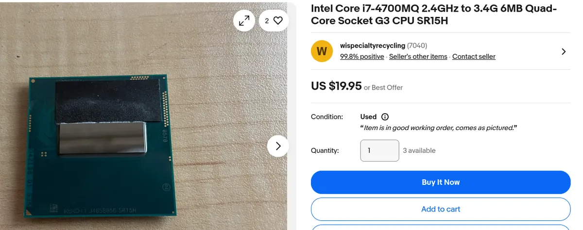 CPU on ebay