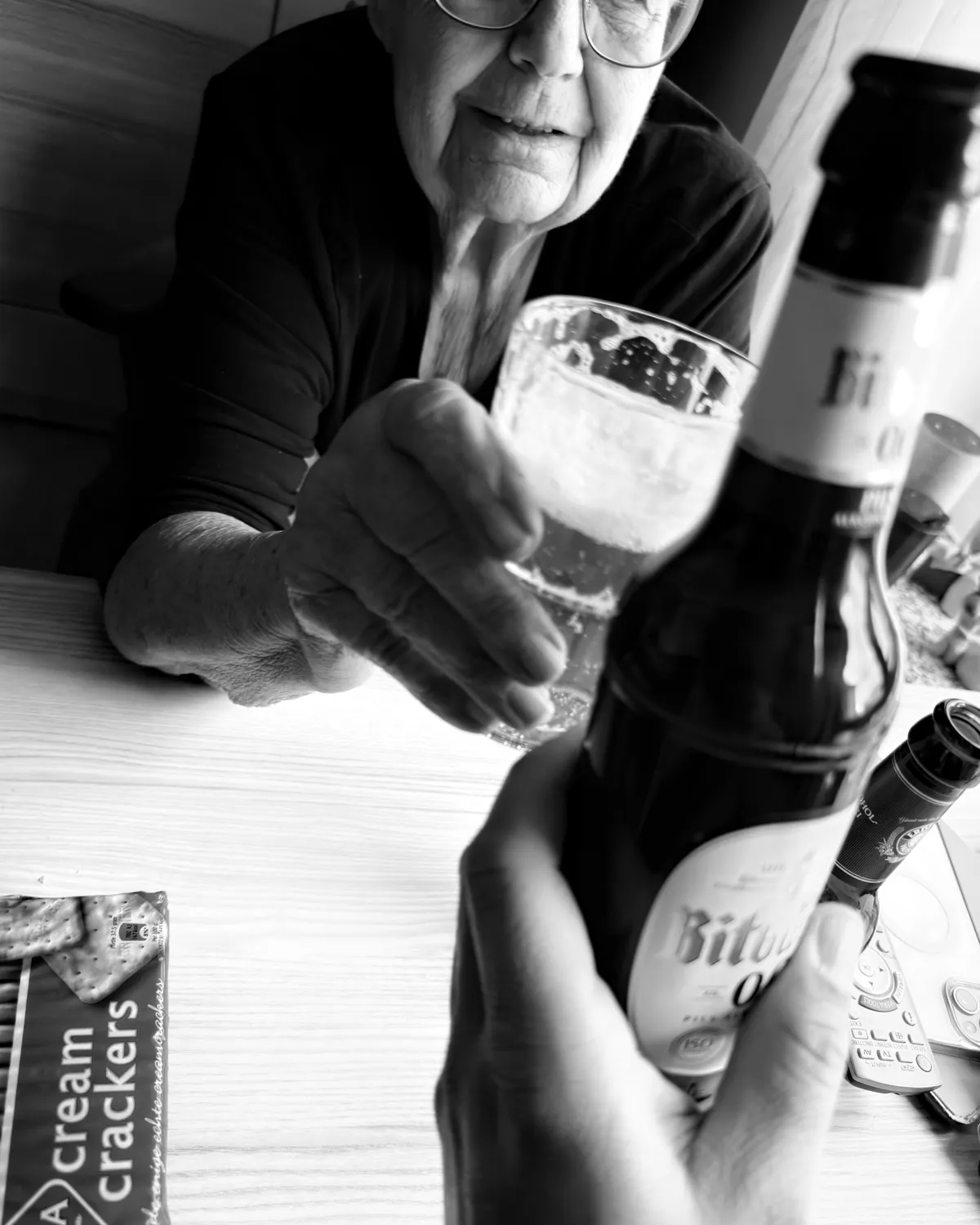 drinking beer with mom