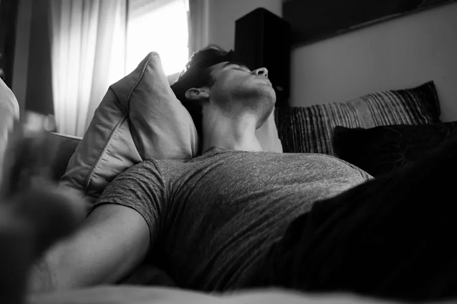 man taking a nap