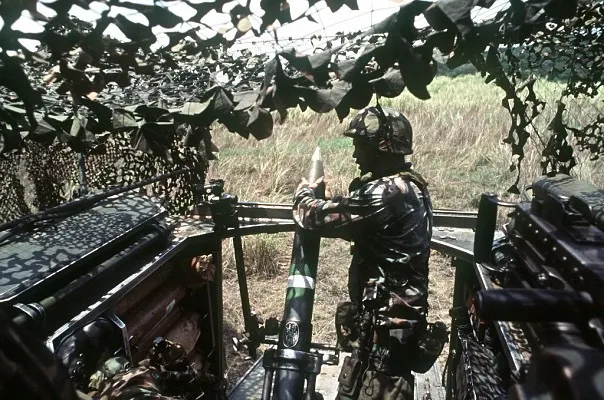 Mortar gunner on an M106