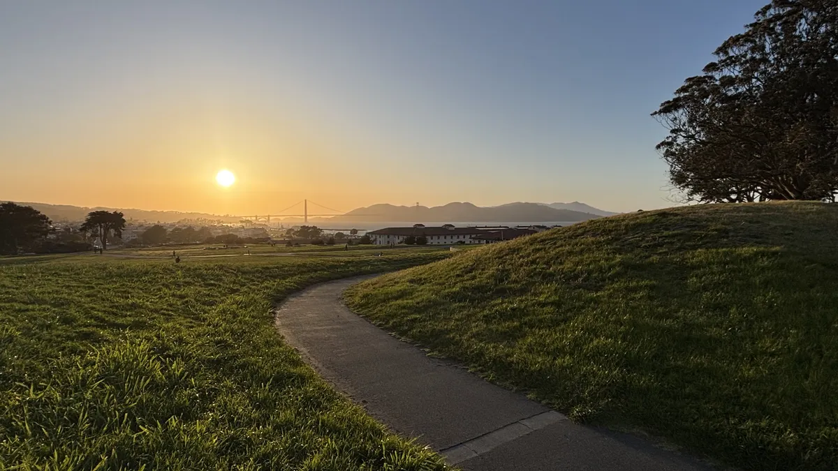 Sunset at the Fort Mason green
