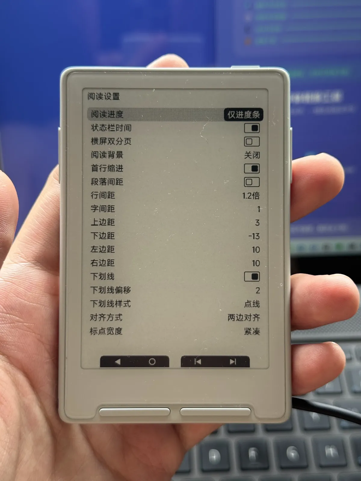Crosslink 可以调整的阅读设置