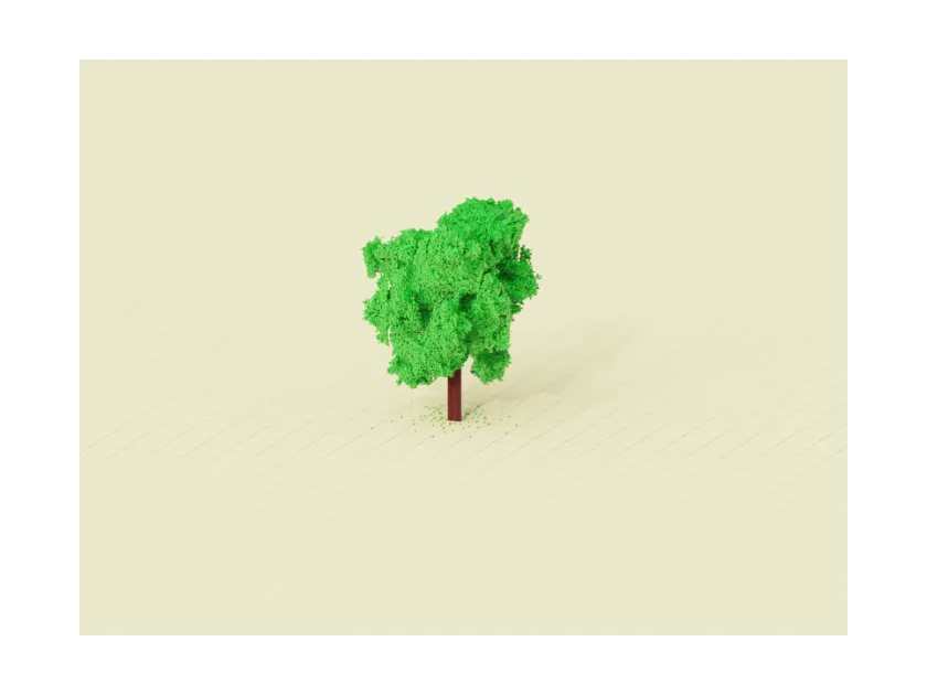 voxel art tree scene