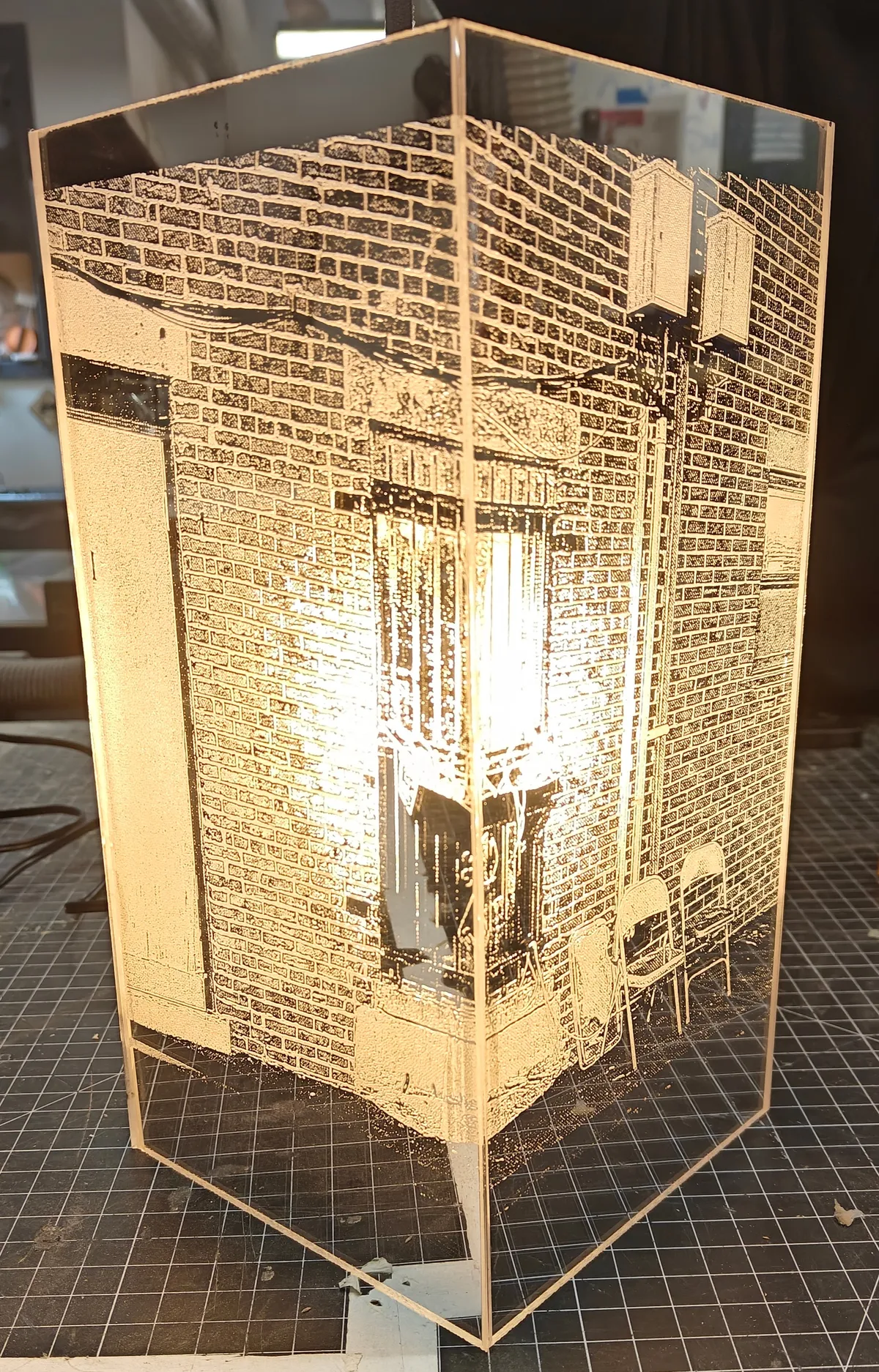 light in large mirror